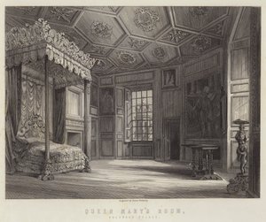 Chambre de la reine Marie, Palais de Holyrood (gravure) - English School