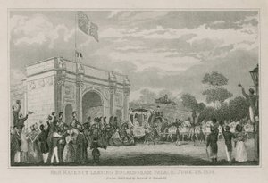 La reine Victoria quittant Buckingham Palace, 28 juin 1838 - English School