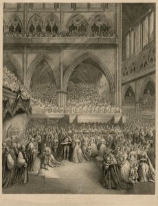 La reine Victoria recevant le sacrement à son couronnement