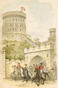 La reine Victoria sortant du château de Windsor