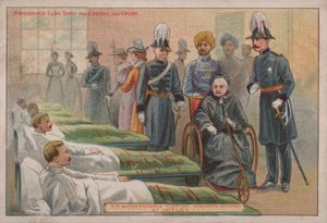 La reine Victoria visitant des soldats britanniques blessés à l
