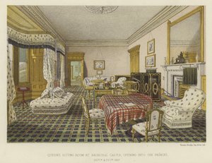 Salle de séjour de la reine Victoria au château de Balmoral, ouvrant sur les princes