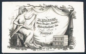 Carte de visite de R Hoskin, drapier, bonnetier, mercier - English School