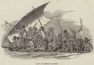 Radeau des Îles Gambier (gravure) - English School