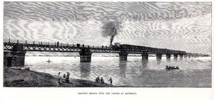Pont ferroviaire sur le Gange à Rajghaut - English School
