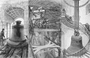 Élévation de la grande cloche dans la tour de la cathédrale Saint-Paul, de The Illustrated London News, 3 juin 1882 - English School