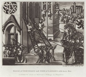 Rasse de Harselles et Jean de Lannoys avec 6000 hommes de Gand tués à Meule, un village en Flandre - English School