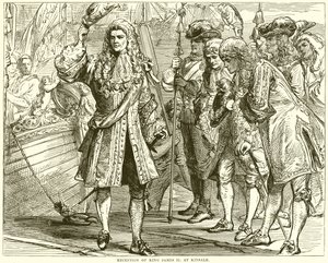 Réception du roi James II à Kinsale - English School
