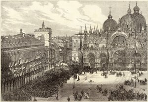 Réception des troupes italiennes devant la cathédrale Saint-Marc - English School