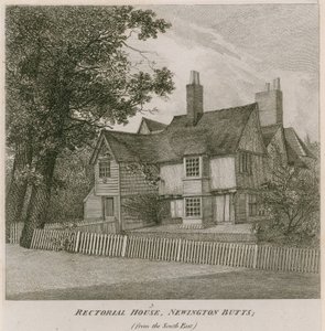 Maison rectorale à Newington Butts, Southwark, Londres, vue du sud-est - English School