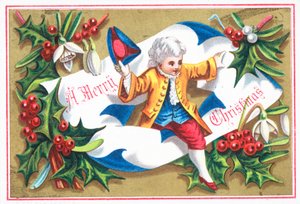 Gentleman de la Régence, carte de Noël - English School