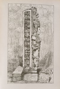 Représentation des hiéroglyphes mayas sur une stèle, tiré de 
