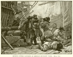 Coupeurs de revenus capturant un navire de contrebande américain - English School