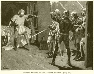 Richard assailli par les soldats autrichiens - English School
