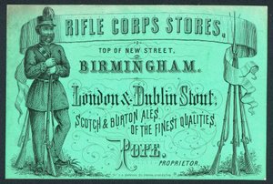 Rifle Corps Stores, carte de visite du propriétaire, Pope - English School