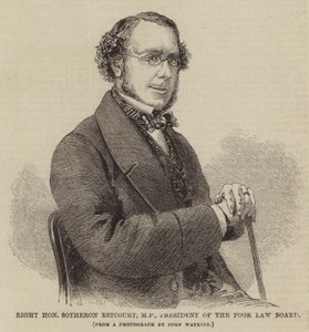 Le très honorable Sotheron Estcourt, député, président du Poor Law Board (gravure) - English School