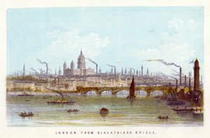 La Tamise : Londres depuis le pont de Blackfriars - English School