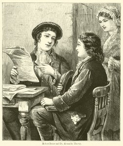 Robert Burns et Dr Alexander Murray (gravure) - English School