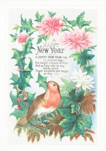 Rouge-gorge et fleurs - English School