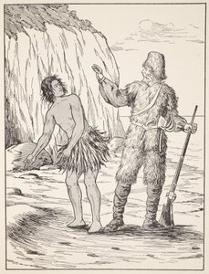 Robinson Crusoé et Vendredi, illustration de L