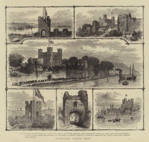 Château de Rochester, Kent (gravure)
