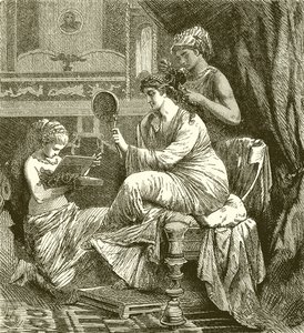 Dame romaine à sa toilette - English School