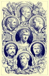 Empereurs romains, illustration de The Illustrated History of the World, publiée vers 1880 - English School