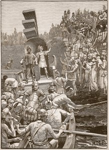Les soldats romains quittant la Bretagne, illustration de Cassells Illustrated History of England - English School