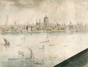 Vue sur les toits de la cathédrale St Paul, Londres, et la Tamise - English School