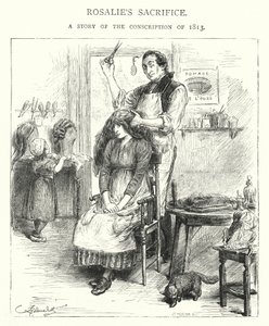 Le sacrifice de Rosalie, une histoire de la conscription de 1813 (gravure) - English School