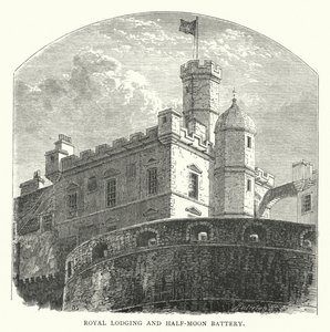 Logement royal et batterie en demi-lune (gravure)