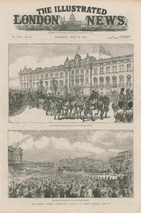 Procession royale quittant Buckingham Palace et à Hyde Park Corner