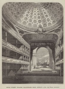Théâtre Royal Surrey, Blackfriars Road, Londres, M. John Ellis, Architecte (gravure)
