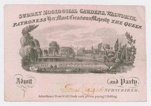 Jardins zoologiques royaux du Surrey, billet d
