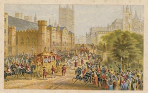 Cortège royal approchant des nouvelles Chambres du Parlement