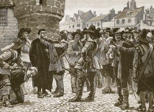 Complot royaliste à Salisbury insultant le shérif (illustration de Cassells Illustrated History of England)