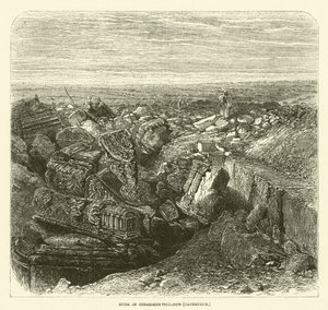 Ruines de la synagogue Tell-Hum (Capharnaüm) (gravure) - English School