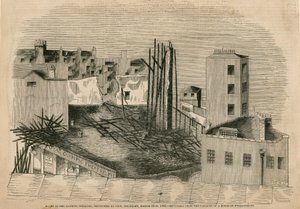 Ruines du Théâtre Olympique, détruit par le feu, 29 mars 1849 - English School