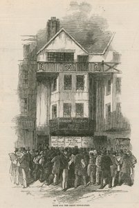 Ruée pour le journal quotidien au bureau du Daily Telegraph - English School