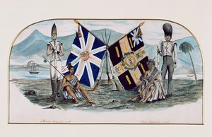 Régiment de Rutlandshire, Amérique du Nord 1759, Nouvelle-Zélande 1845, vers 1850 - English School