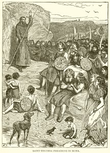 Saint Columba prêchant à Mona - English School