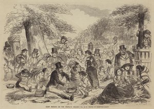Saint Monday, ou la fête populaire, un pique-nique à Hampton Court (gravure) - English School