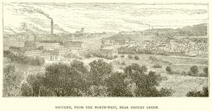Saltaire, depuis le nord-ouest, près de Shipley Green - English School