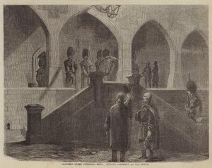 Salutation des clés de la reine Victoria, ancienne cérémonie à la Tour (gravure) - English School