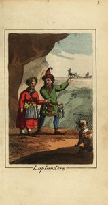 Peuple Sami, Lapons, homme et femme de Laponie - English School