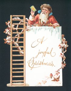 Père Noël et jouets, Carte de Noël