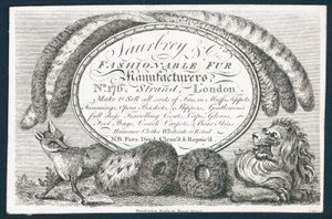 Saubry & Co, fabricants de fourrures à la mode, carte de visite - English School