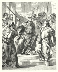 Saül tente de tuer David (gravure)