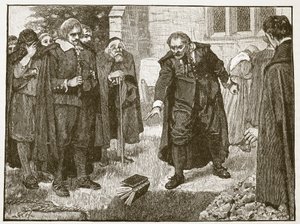 Scène aux funérailles de Chillingworth (illustration de Cassells Illustrated History of England)