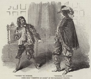 Scène de Présenté à la Cour, au Théâtre Haymarket - English School